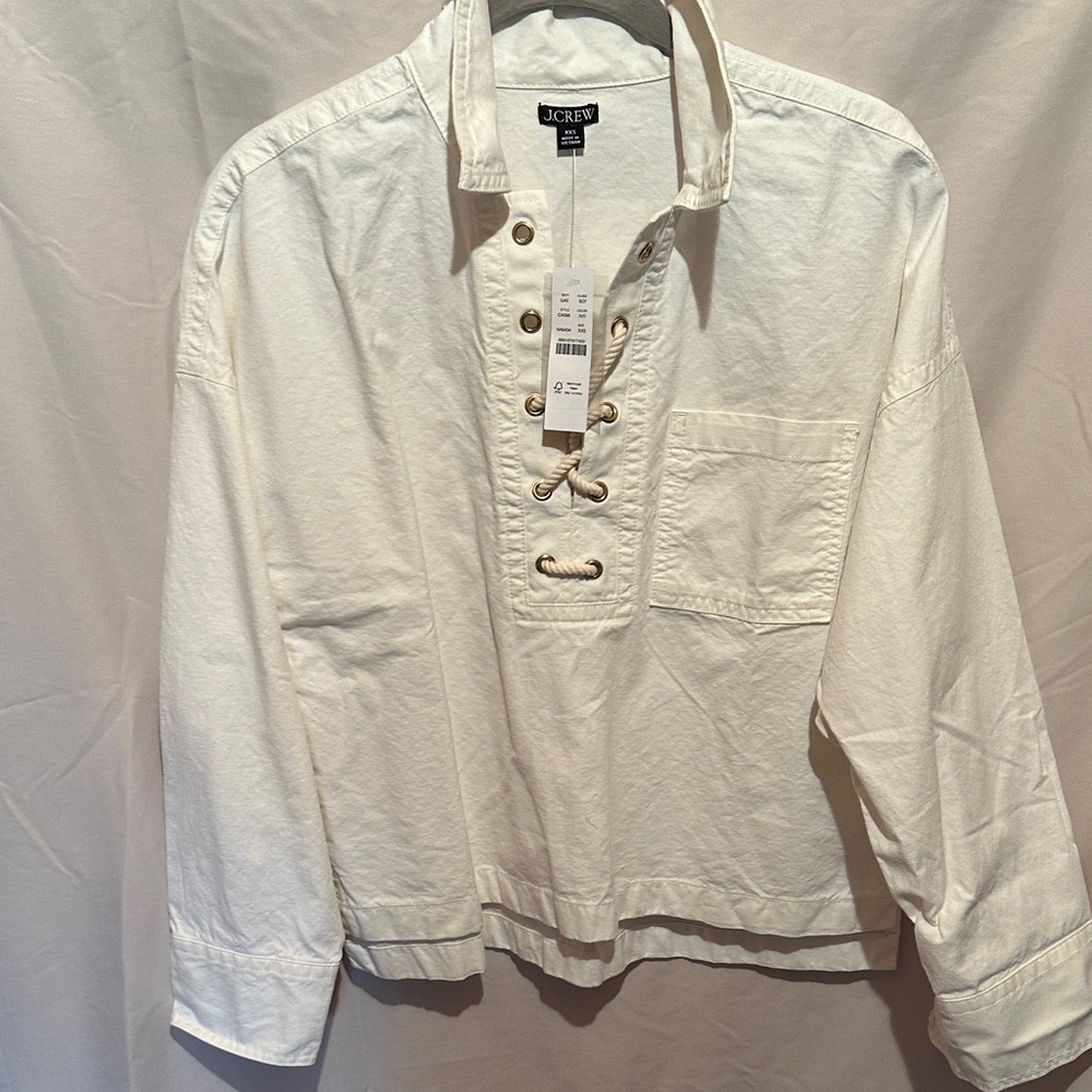 J. Crew womens white Nautical Shirt